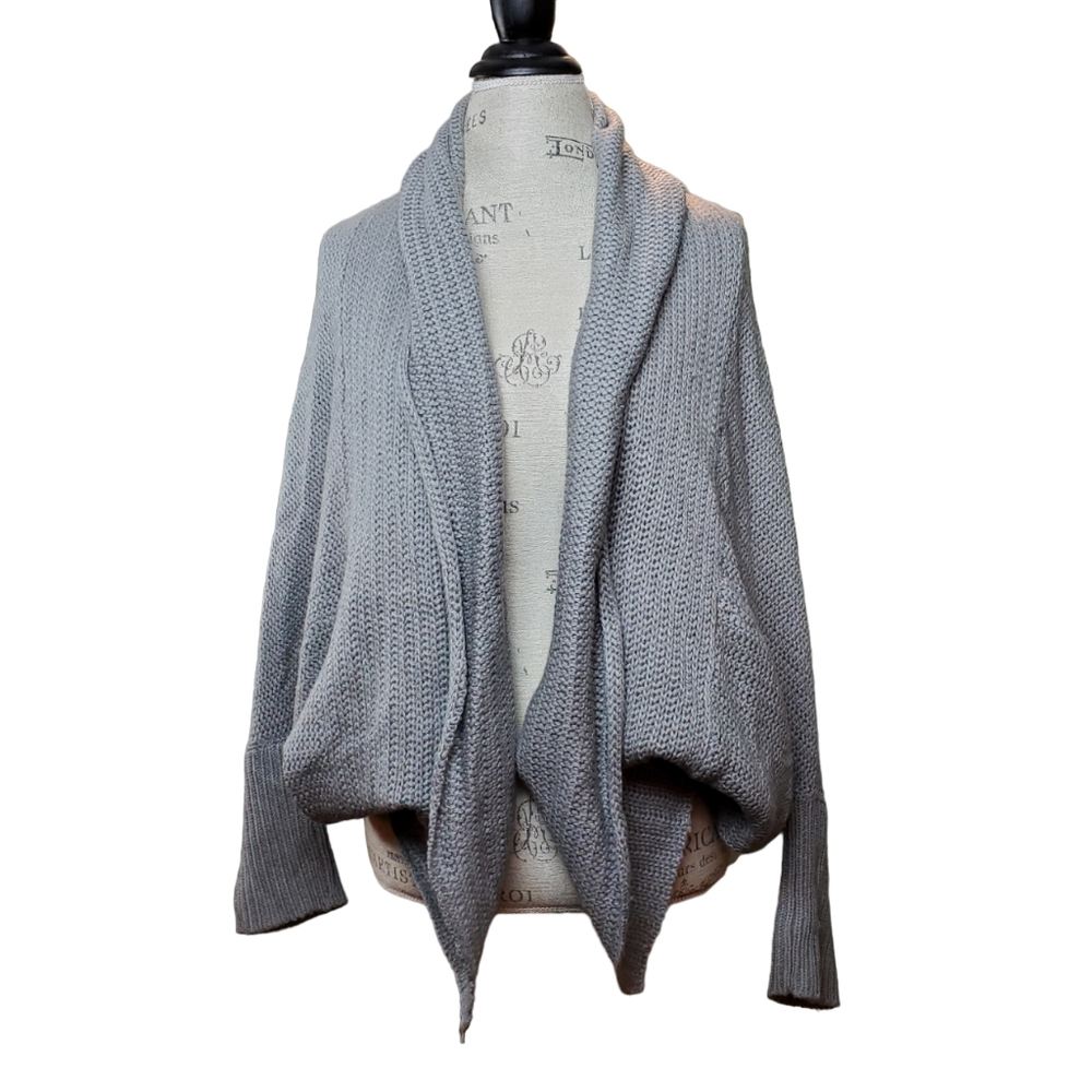 SEDUCTIONS | Knit Light Grey Synched Sleeves Cardigan (Size M)